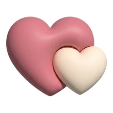 Clay pair of overlapping hearts