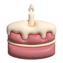 Clay birthday cake with one candle