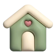 Clay cottage with a heart over the door